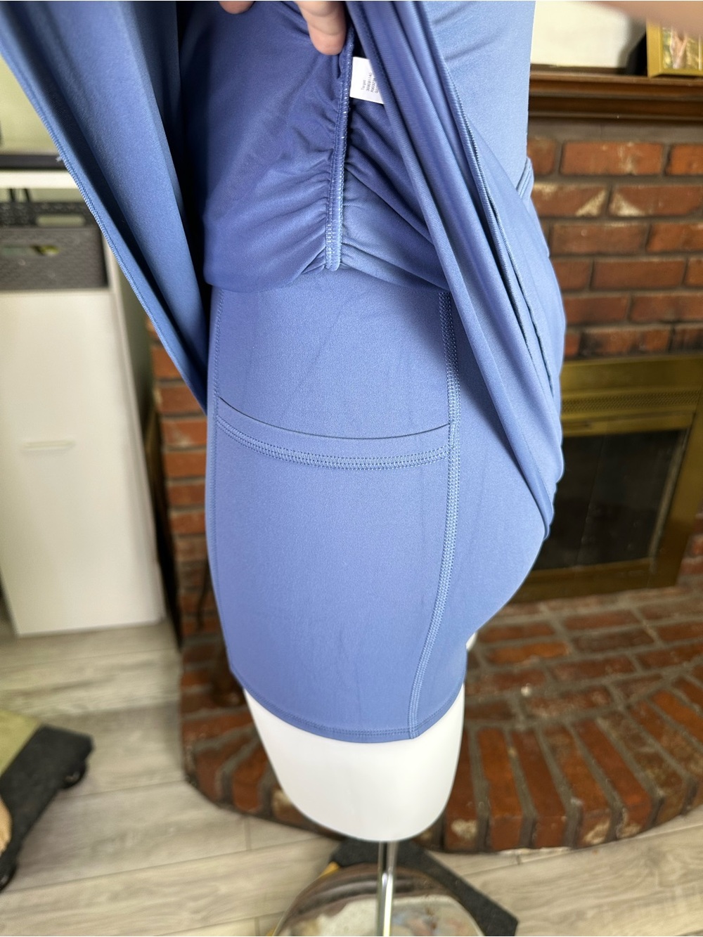 Blue Sleeveless Tiered Skort Dress - Picture 5 of 9